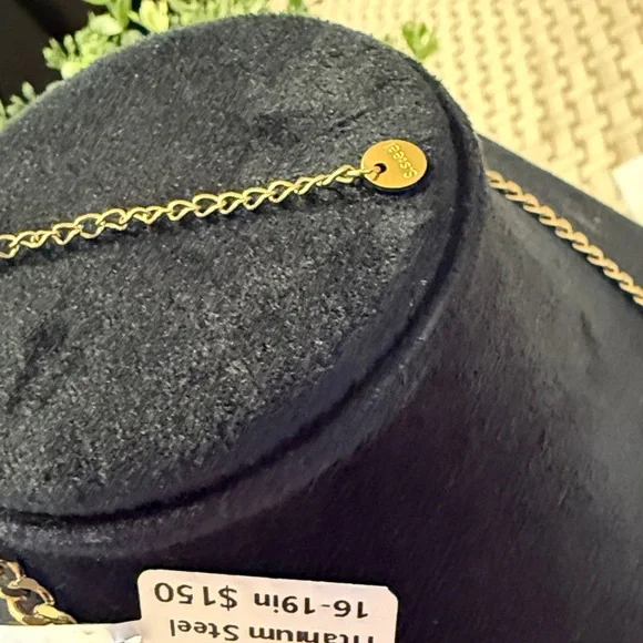 Gold Heart Titanium Steel 16-18” Charm Necklace - Picture 6 of 7